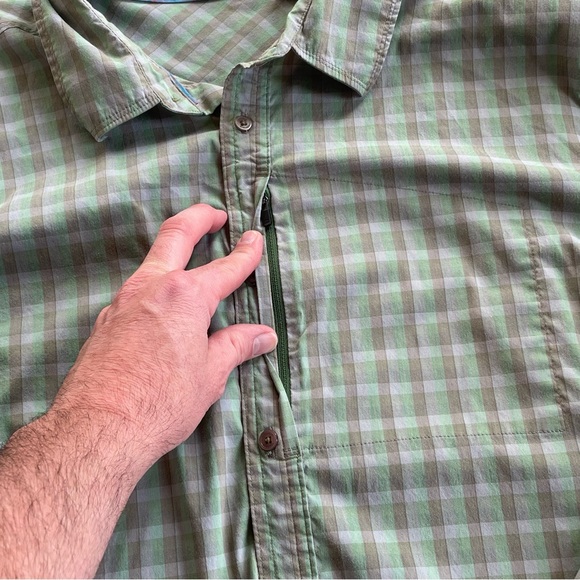 Toad & Co Shirt Mens XL Green Gray Plaid Panorama Organic Cotton Blend UPF 30 - Picture 5 of 10